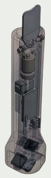 Engineering render of the MyoWorks instrument internals